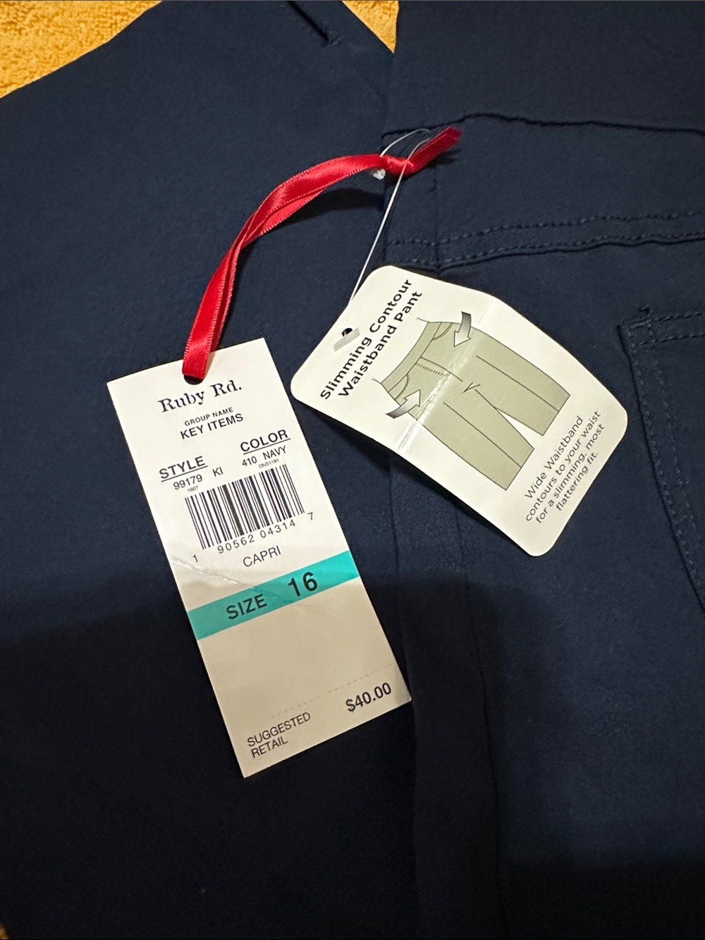 Ruby Rd. Navy Blue Capris - Picture 2 of 6